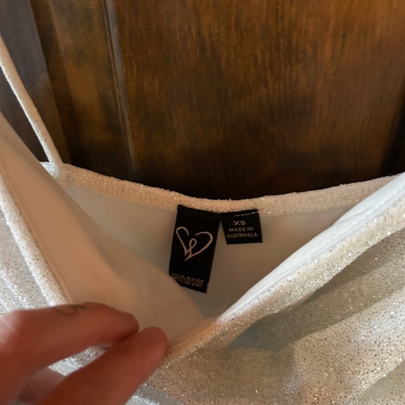 Windsor Sparkly White Prom Dress - Picture 4 of 4